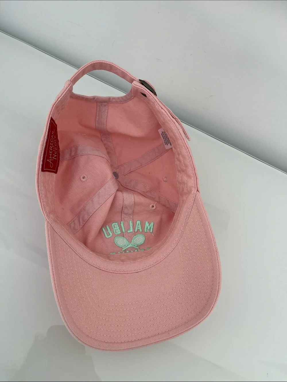 Urban Outfitters Malibu Tennis Club Pink Mint Green Embroidered Baseball Cap Hat